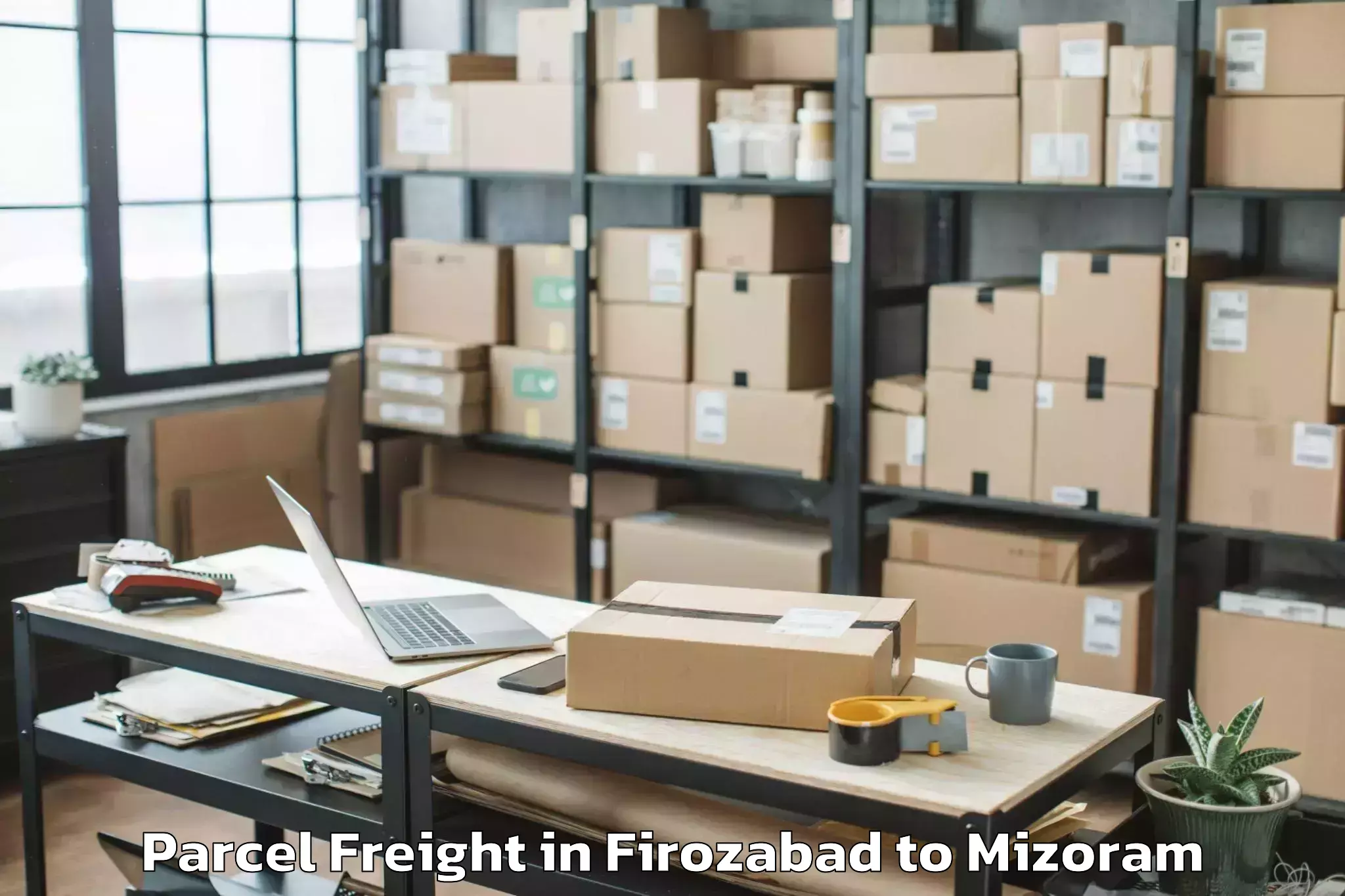 Top Firozabad to Thenzawl Parcel Freight Available